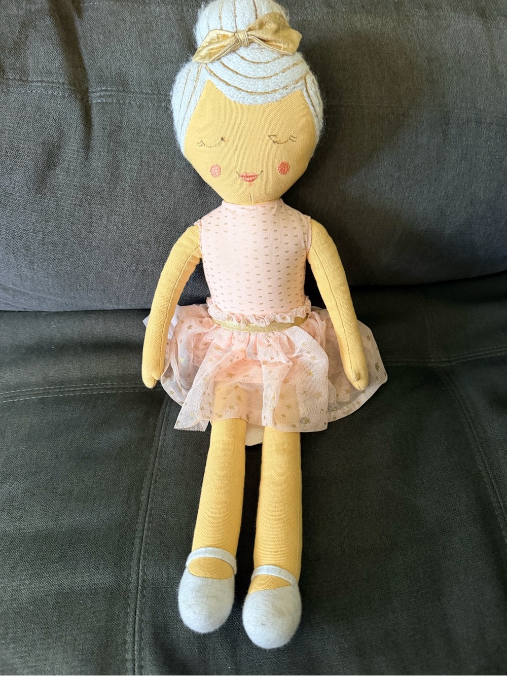 Pillowfort Pink & Yellow Ballerina Cloth Doll